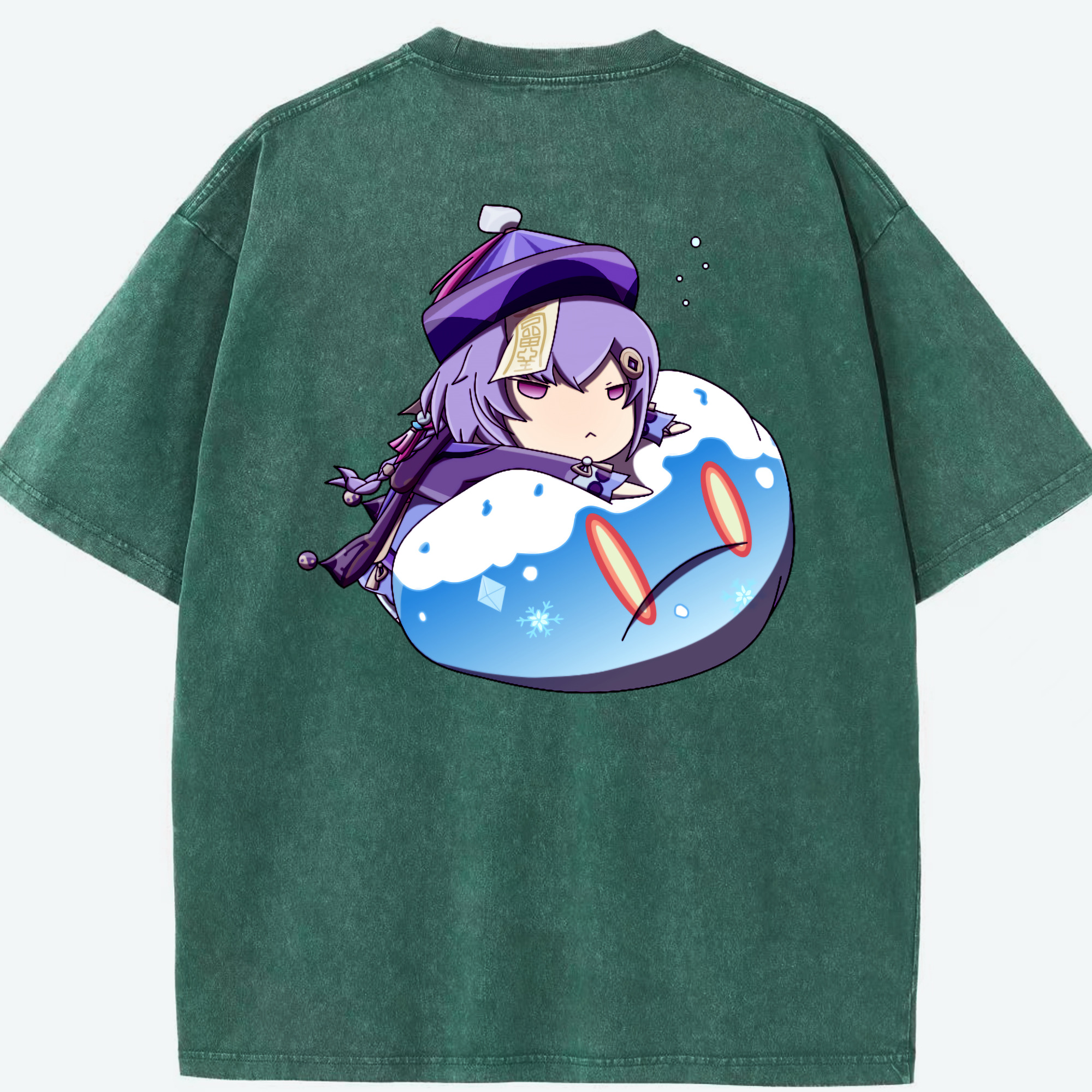 げんし神 七七 なな  genshin Nana 綿100% ヴィンテージ風 半袖Tシャツ（背面プリント）